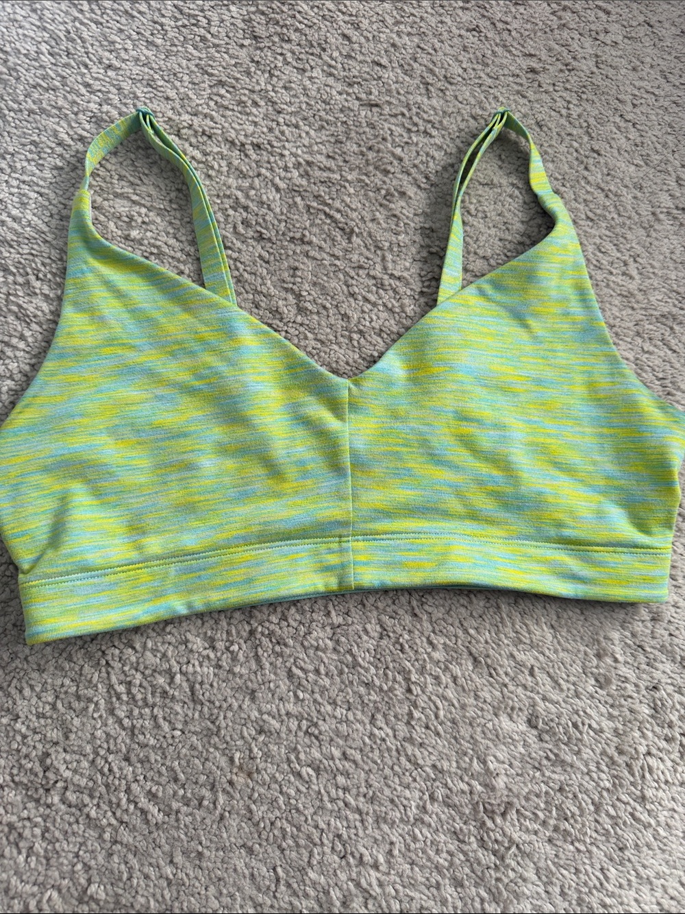 Outdoor Voices Spacedye green sports bra and biker shorts set - Picture 4 of 9